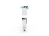 White gold Fancy Blue Oval Cut Diamond Channel Set Solitaire Ring with Four-Prong Setting_103