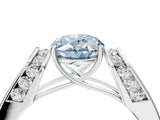 White gold Fancy Blue Oval Cut Diamond Channel Set Solitaire Ring with Four-Prong Setting_59