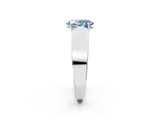 White gold Fancy Blue Oval Cut Diamond Channel Set Solitaire Ring with Four-Prong Setting_88