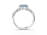 White gold Fancy Blue Oval Cut Diamond Cluster Pavé Band with Four-Prong Setting_27