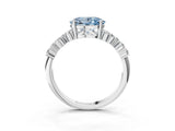 White gold Fancy Blue Oval Cut Diamond Cluster Pavé Band with Four-Prong Setting_6