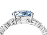 White gold Fancy Blue Oval Cut Diamond Cluster Pavé Band with Four-Prong Setting_7