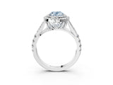White gold Fancy Blue Oval Cut Diamond Double Halo Ring with Split Shank and Prong Setting_30