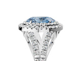 White gold Fancy Blue Oval Cut Diamond Double Halo Ring with Split Shank and Prong Setting_32