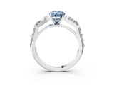 White gold Fancy Blue Oval Cut Diamond Engagement Ring with Baguette Side Stones and Channel Set Band_35