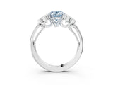 White gold Fancy Blue Oval  Cut Diamond Engagement Ring with Bezel Set Round Side Stones and Prong Setting_55
