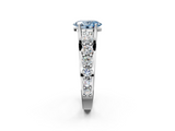 White gold Fancy Blue Oval  Cut Diamond Engagement Ring with Pavé Band and Four-Prong Setting_5