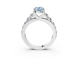 White gold Fancy Blue Oval  Cut Diamond Engagement Ring with Pavé Band and Four-Prong Setting_6