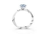 White gold Fancy Blue Oval Cut Diamond Engagement Ring with Side Stone Accents and Four-Prong Setting_111