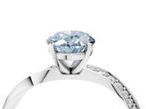 White gold Fancy Blue Oval Cut Diamond Engagement Ring with Side Stone Accents and Four-Prong Setting_16
