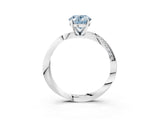 White gold Fancy Blue Oval Cut Diamond Engagement Ring with Side Stone Accents and Four-Prong Setting_27