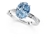 White gold Fancy Blue Oval Cut Diamond Engagement Ring with Side Stone Accents and Four-Prong Setting_43