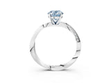 White gold Fancy Blue Oval Cut Diamond Engagement Ring with Side Stone Accents and Four-Prong Setting_45