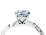 White gold Fancy Blue Oval Cut Diamond Engagement Ring with Side Stone Accents and Four-Prong Setting_46