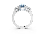 White gold Fancy Blue Oval  Cut Diamond Five-Stone Prong Set White Gold Ring_32