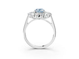 White gold Fancy Blue Oval Cut Diamond Floral Double Halo Engagement Ring with Prong Setting_39