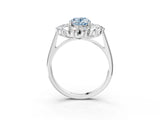 White gold Fancy Blue Oval Cut Diamond Floral Double Halo Engagement Ring with Prong Setting_51
