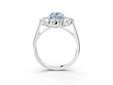 White gold Fancy Blue Oval Cut Diamond Floral Double Halo Engagement Ring with Prong Setting_99
