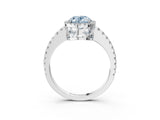 White gold Fancy Blue Oval Cut Diamond Halo Engagement Ring with Pavé Band and Prong Setting_42