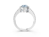 White gold Fancy Blue Oval Cut Diamond Halo Engagement Ring with Pavé Band and Prong Setting_48