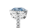 White gold Fancy Blue Oval Cut Diamond Halo Engagement Ring with Pavé Band and Prong Setting_50