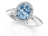 White gold Fancy Blue Oval  Cut Diamond Halo Engagement Ring with Split Shank and Four-Prong Setting_91