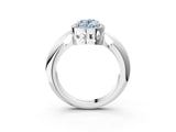 White gold Fancy Blue Oval  Cut Diamond Halo Engagement Ring with Split Shank and Four-Prong Setting_93