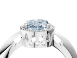 White gold Fancy Blue Oval  Cut Diamond Halo Engagement Ring with Split Shank and Four-Prong Setting_94