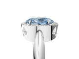 White gold Fancy Blue Oval  Cut Diamond Halo Engagement Ring with Split Shank and Four-Prong Setting_95