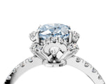White gold Fancy Blue Oval Cut Diamond Halo Pave Band with Four-Prong Setting_7