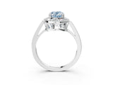 White gold Fancy Blue Oval Cut Diamond Halo Ring with Split Shank and Four-Prong Setting_96