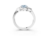 White gold Fancy Blue Oval Cut Diamond Halo Ring with Tapered Band and Four-Prong Setting_22