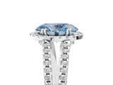 White gold Fancy Blue Oval Cut Diamond Halo Split Shank Engagement Ring_56