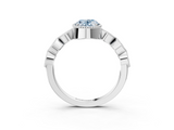 White gold Fancy Blue Oval  Cut Diamond Milgrain Marquise Band with Prong Setting_6