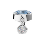 White gold Fancy Blue Oval  Cut Diamond Milgrain Marquise Band with Prong Setting_8