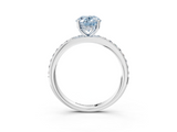 White gold Fancy Blue Oval  Cut Diamond Pavé Band Ring with Four-Prong Setting_27