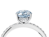 White gold Fancy Blue Oval  Cut Diamond Pavé Band Ring with Four-Prong Setting_28