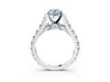 White gold Fancy Blue Oval  Cut Diamond Pavé Band Solitaire with Four-Prong Setting_18