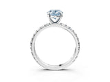 White gold Fancy Blue Oval  Cut Diamond Pavé Band with Four-Prong Setting_15