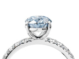White gold Fancy Blue Oval  Cut Diamond Pavé Band with Four-Prong Setting_17