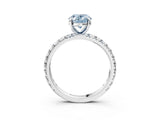 White gold Fancy Blue Oval  Cut Diamond Pavé Band with Four-Prong Setting_23