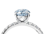 White gold Fancy Blue Oval  Cut Diamond Pavé Band with Four-Prong Setting_24
