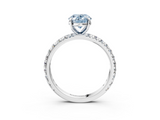 White gold Fancy Blue Oval  Cut Diamond Pavé Band with Four-Prong Setting_40