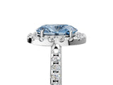 White gold Fancy Blue Oval Cut Diamond Pavé Halo Ring with Four-Prong Setting_53