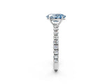 White gold Fancy Blue Oval Cut Diamond Pavé Solitaire Engagement Ring with Four-Prong Setting_102