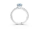 White gold Fancy Blue Oval Cut Diamond Pavé Solitaire Engagement Ring with Four-Prong Setting_99