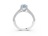 White gold Fancy Blue Oval  Cut Diamond Pave Band with Four-Prong Setting_63