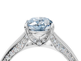 White gold Fancy Blue Oval  Cut Diamond Pave Band with Four-Prong Setting_74