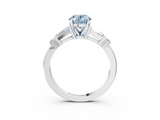 White gold Fancy Blue Oval  Cut Diamond Ring with Baguette Side Stones, Channel Set Band, and Four-Prong Setting_6