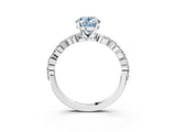 White gold Fancy Blue Oval Cut Diamond Ring with Marquise and Round  Side Stones and Four-Prong Setting_103